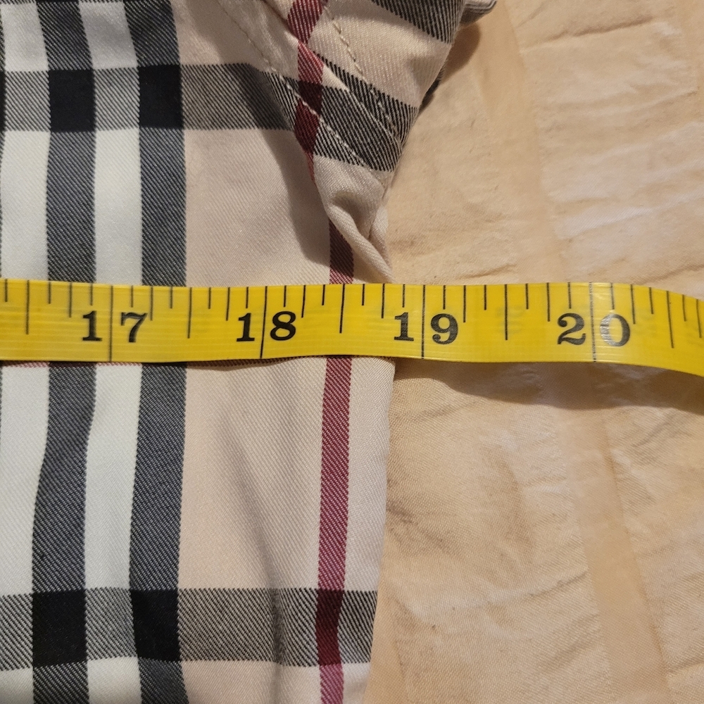 Burberry Beige, Black & Red Plaid Short Sleeve Button Down Shirt - Picture 10 of 15